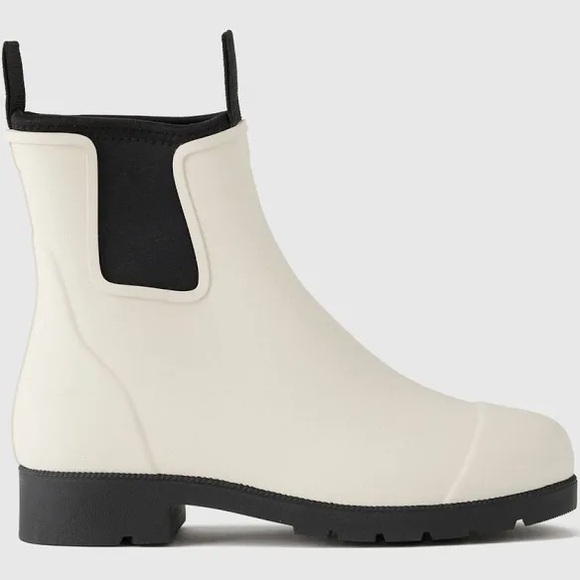 Quince Recycled Waterproof Short Ankle Rain Boot in Stone Size 7 - Picture 1 of 5